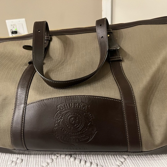 Ghurka Brown Leather Briefcase with Textured Detailing - Picture 2 of 8